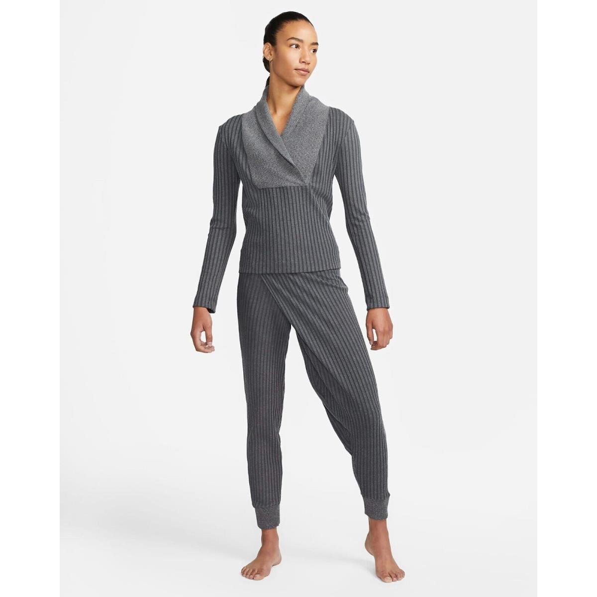Nike Women`s Yoga XS Set Luxe Premium Extra Soft Ribbed Cover Up Top Pants