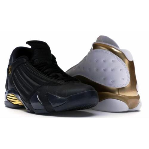 Nike Air Jordan 13 14 Defining Moments Pack Last Shot Gold Shoes Size 13