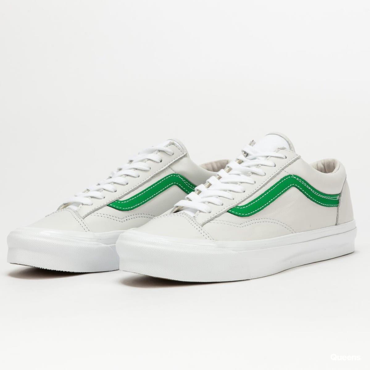 Vans Vault Og Style 36 Lx Leather Shoes Green/white Mens Size 11