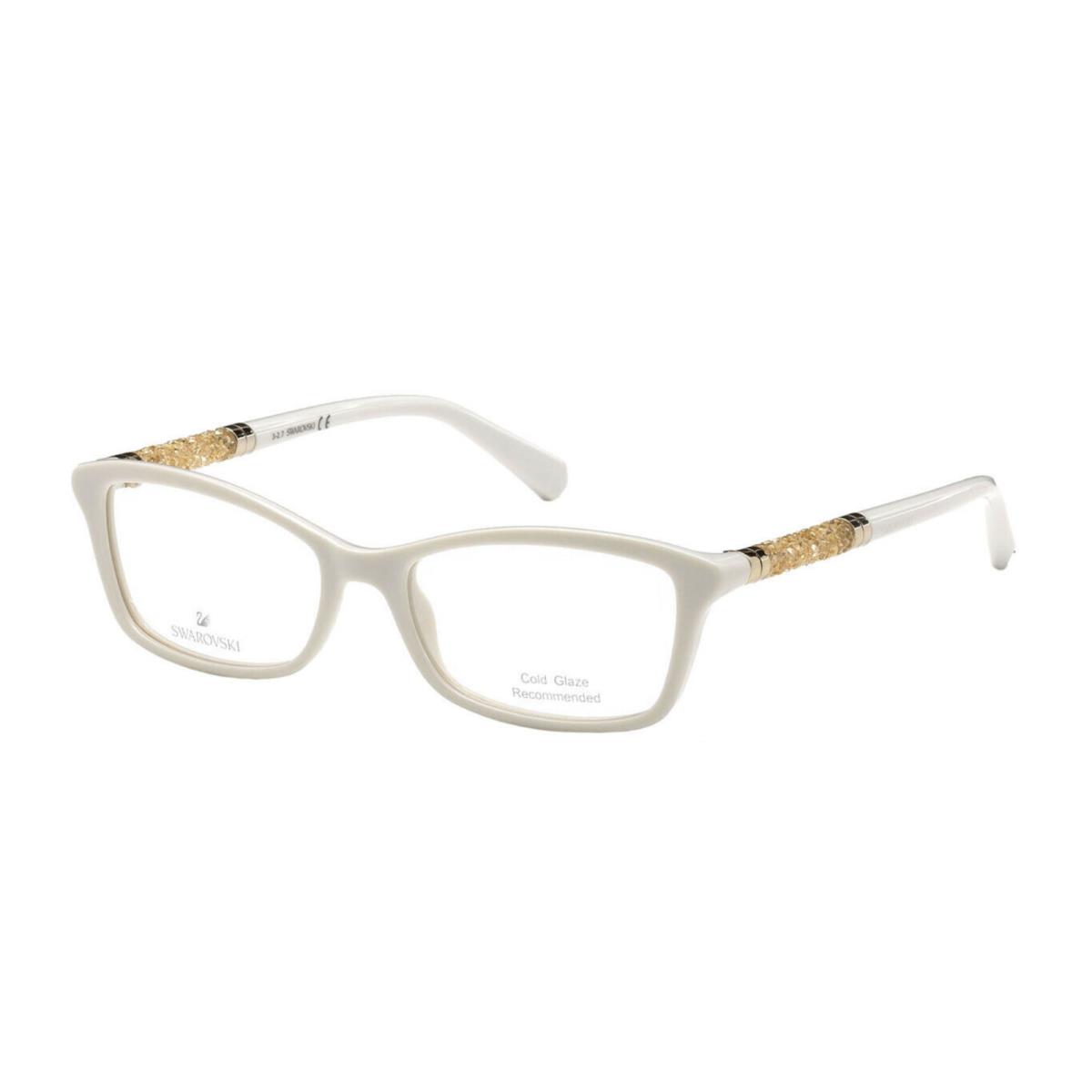 Swarovski Eyeglasses SK 5257 021 53-16 140 White Pearl Frames with Crystals