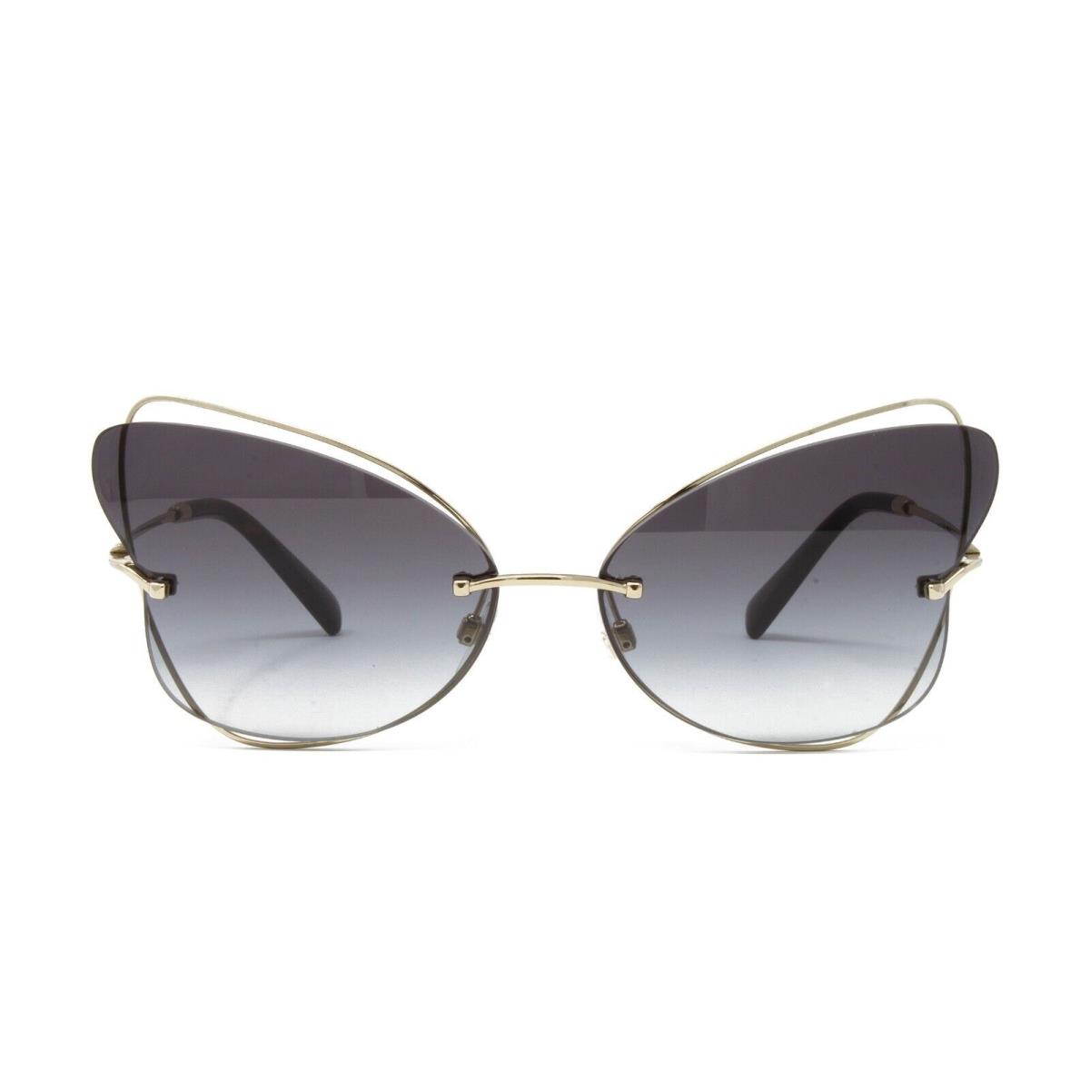 Valentino Women`s Sunglasses VA2031 30038G Light Gold Butterfly Shape 64mm