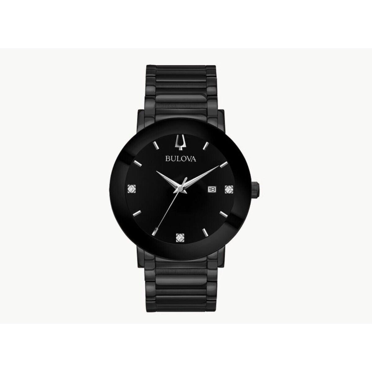 Bulova Black IP Stainless Steel and Diamond 98D144