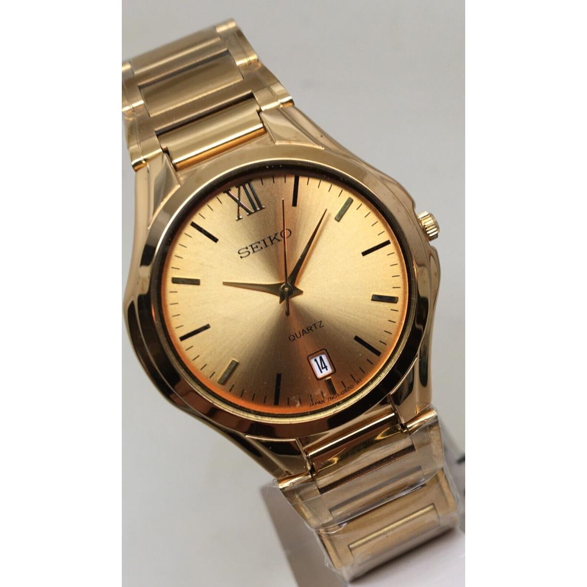 Vinteg Slim Seiko Quartz SNE446 Mid Size Gold Tone Gold Dial/price Droop -  Seiko watch - 024310678742 | Fash Brands