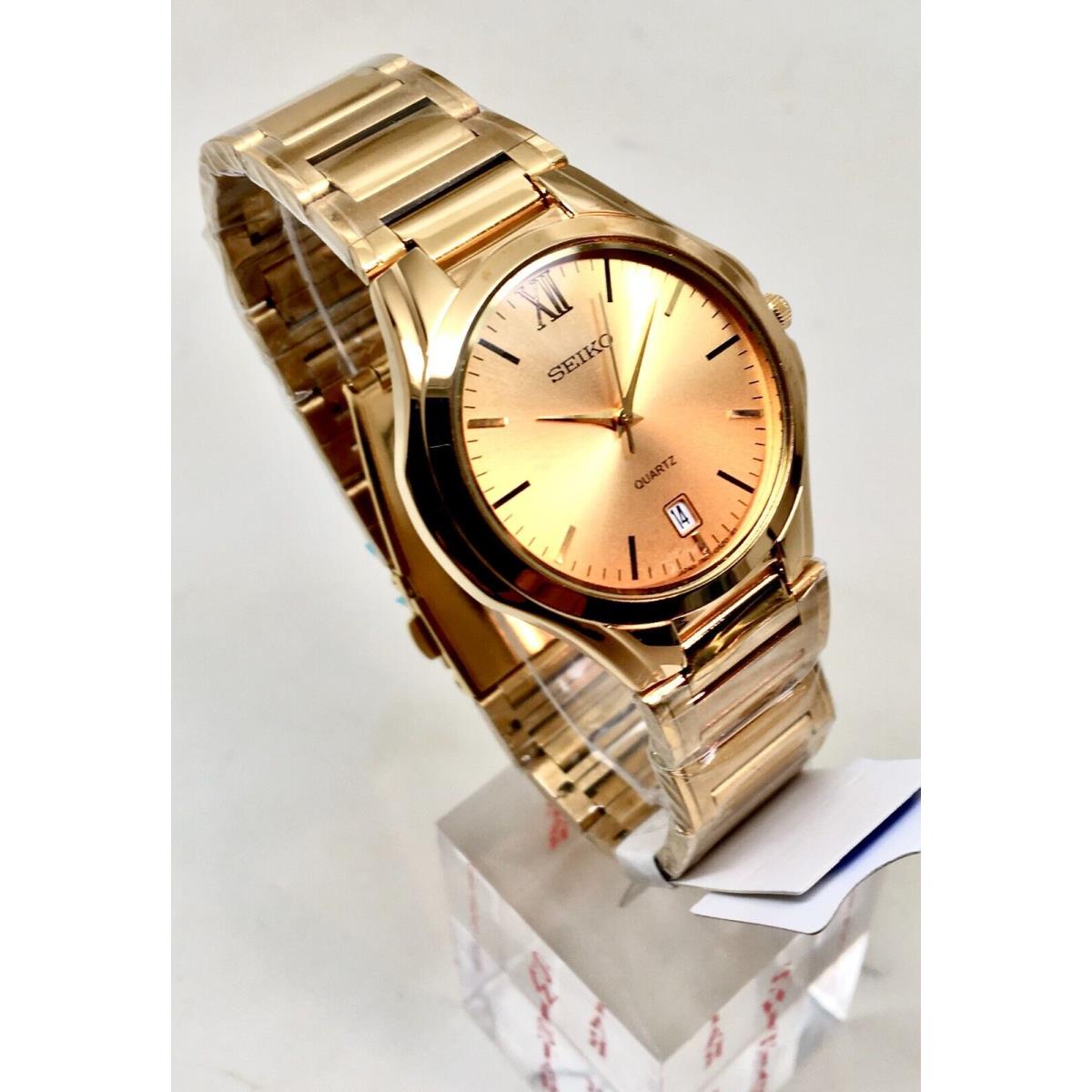 Vinteg Slim Seiko Quartz SNE446 Mid Size Gold Tone Gold Dial/price Droop -  Seiko watch - 024310678742 | Fash Brands