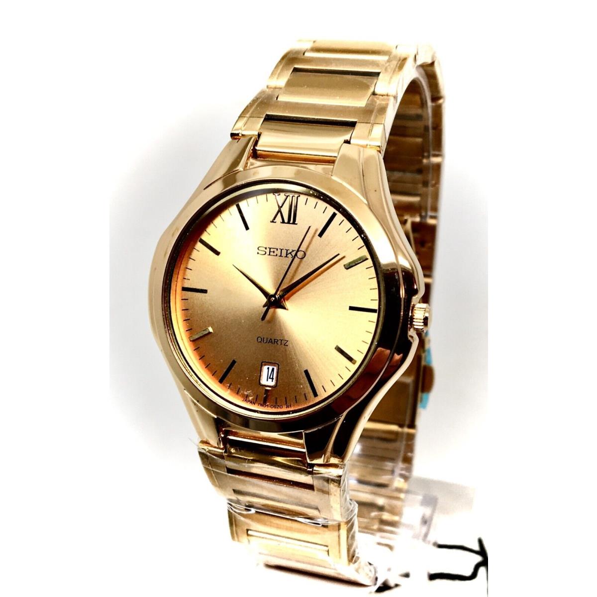 Vinteg Slim Seiko Quartz SNE446 Mid Size Gold Tone Gold Dial/price Droop -  Seiko watch - 024310678742 | Fash Brands