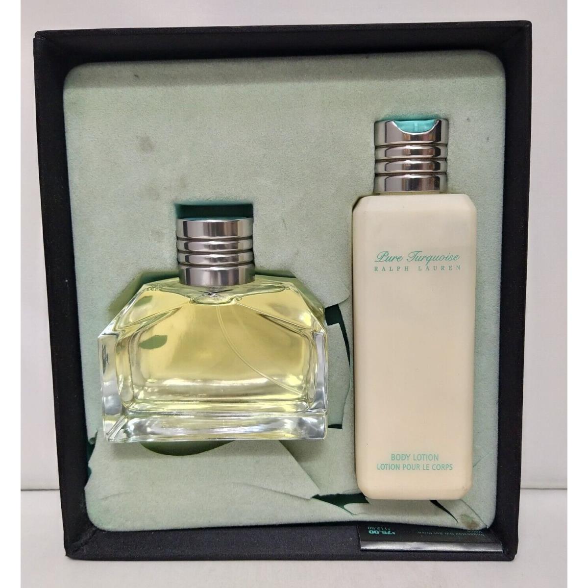 Dmg Box Set Alph Lauren Pure Turquoise Eau de Parfum 4.2oz 125ml + B/l 6.7oz