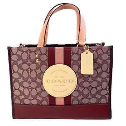 Coach Womens Dempsey In Signature Jacquard with Stripe and Coach Patch Gold/wine - Red, Hardware: Gold, Exterior: Bordeaux