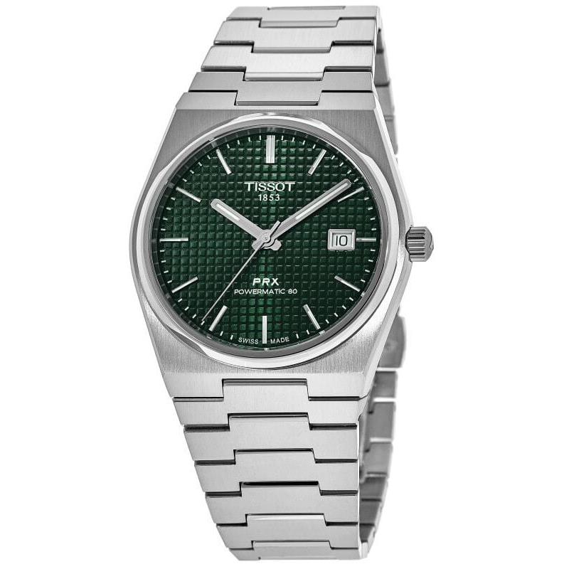 Tissot Prx Powermatic 80 Green Dial Steel Men`s Watch T137.407.11.091.00