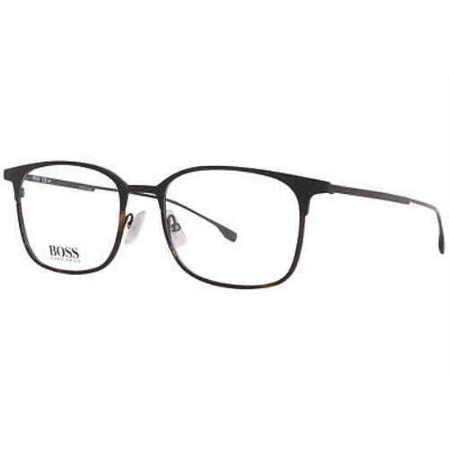 Hugo Boss 1014 0AM Titanium Eyeglasses Frame Men`s Black/havana Full Rim 50mm