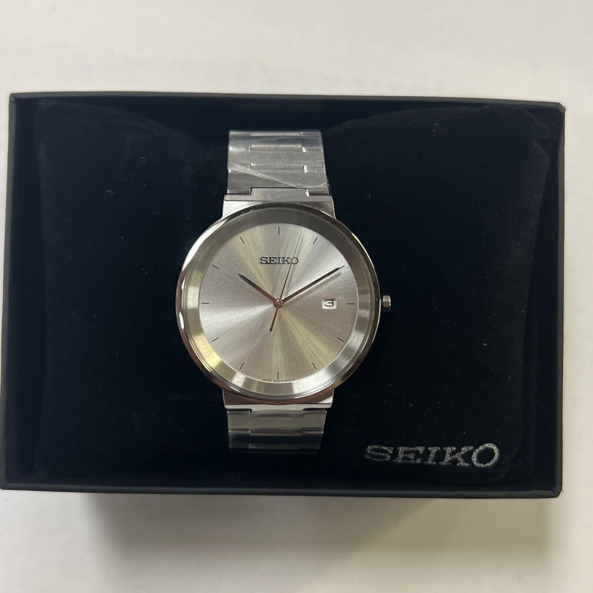 Seiko SUR483 Essential Stainless Steel Silver Tone Box Manufacturer Warranty