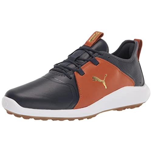 Puma Men`s Ignite Fasten8 Crafted Golf Shoe - Choose Sz/col Navy Blazer/Gold/Leather Brown