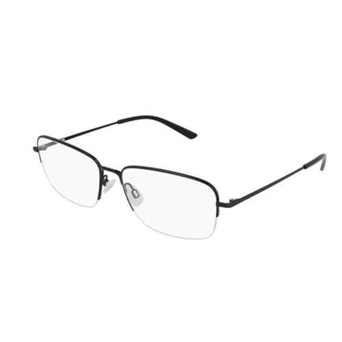 Puma PU01820 011 Matte Black Rectangle Metal Eyeglasses Half-rim Frame 61-18-145