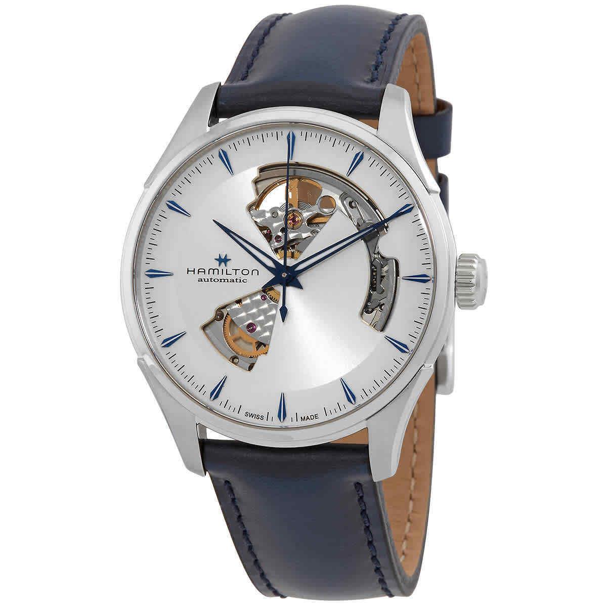 Hamilton Jazzmaster Automatic White Dial Men`s Watch H32675650 - Dial: Silver, Band: Blue, Bezel: Silver