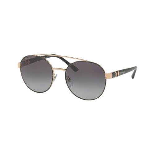Bvlgari Sunglasses BV6085-B 2023/8G Black Gold Frames Gray Lens 55MM