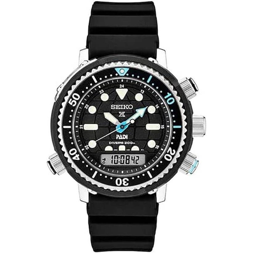 Seiko Prospex Padi Solar Analog-digital Diver`s 46.9 mm Black Dial Men`s Watch