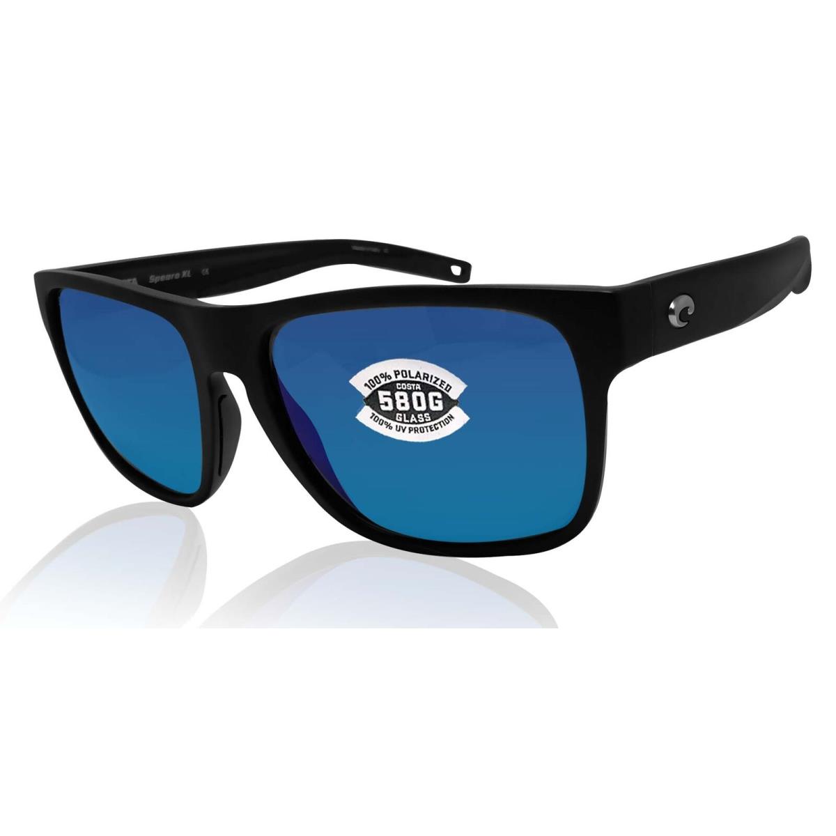 Costa Del Mar Sunglasses Spearo XL Black Blue Mirror 580G Glass Polarized Lens