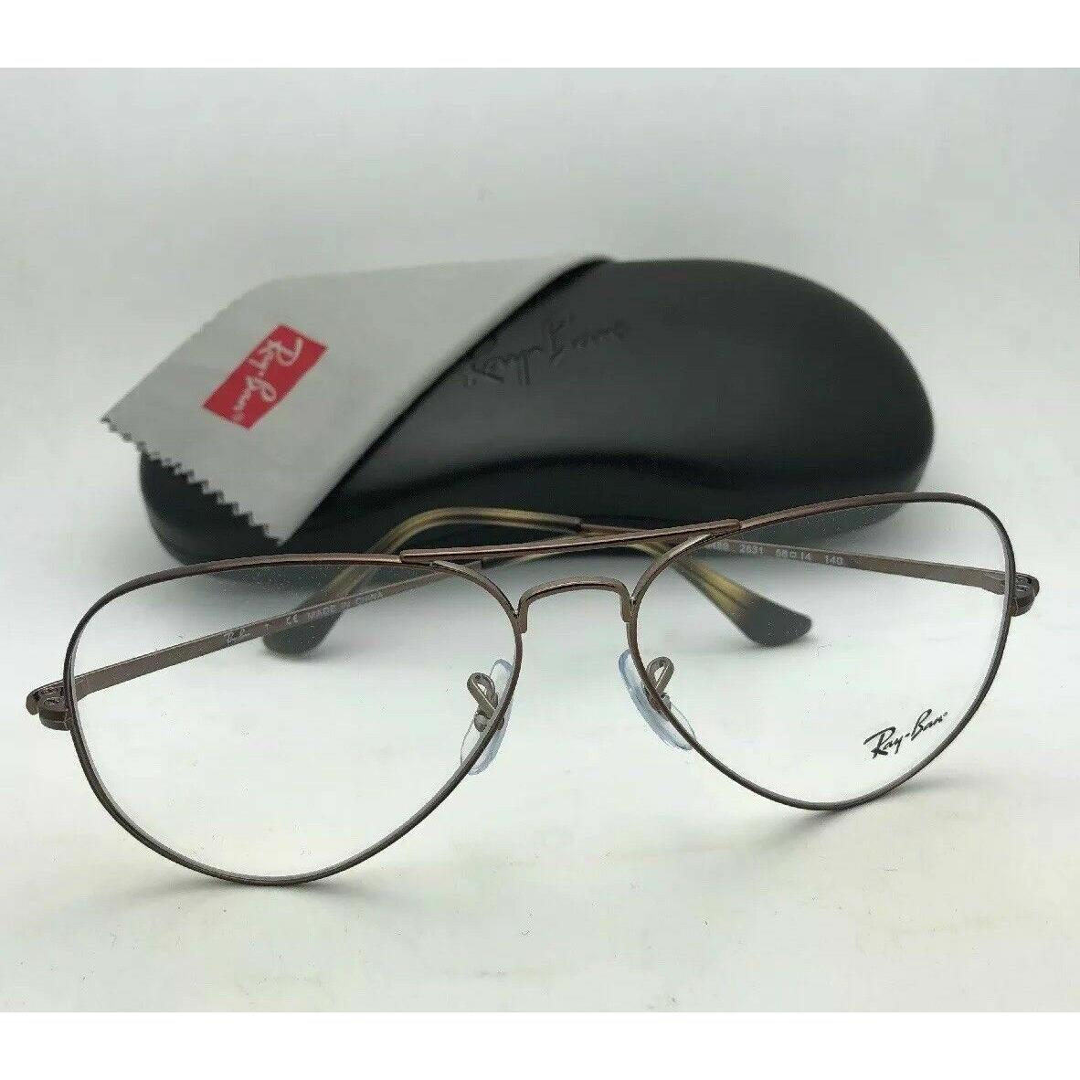 Ray-ban Aviator Rx-able Eyeglasses RB 6489 2531 55-14 140 Light Brown Frames