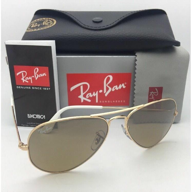 Ray-ban Sunglasses RB 3025 001/3K 62-14 Gold Aviator w/ Brown+silver Mirror