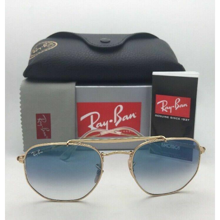 Ray-ban Sunglasses RB 3648 001/3F 54-21 Gold Aviator with Blue Gradient Lens