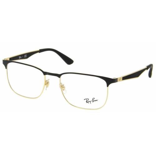 Ray-ban Rx-able Eyeglasses RB 6363 2890 54-18 Black Gold Frames w/ Rubber