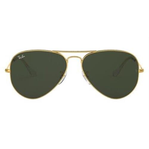 Ray-ban 0RB3025 Sunglasses Unisex Aviator Gold 55mm - Frame: Gold, Lens: G-15 Green, Model: