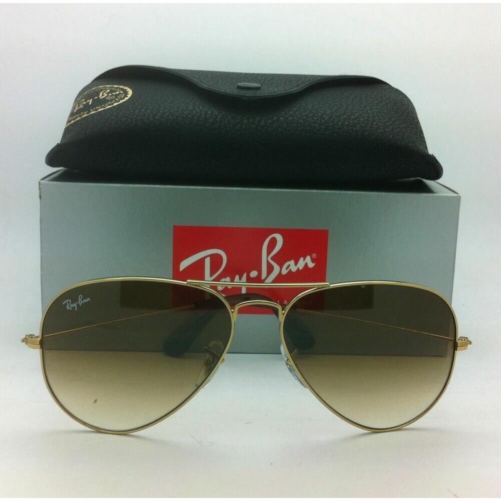 Ray-ban Aviator Sunglasses RB 3025 001/51 58-14 Gold Frame Brown Fade Lenses