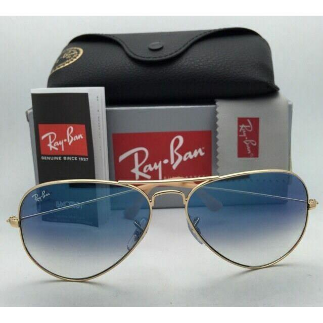 Ray-ban Sunglasses Aviator Large Metal RB 3025 001/3F 55-14 Gold Frame /blue