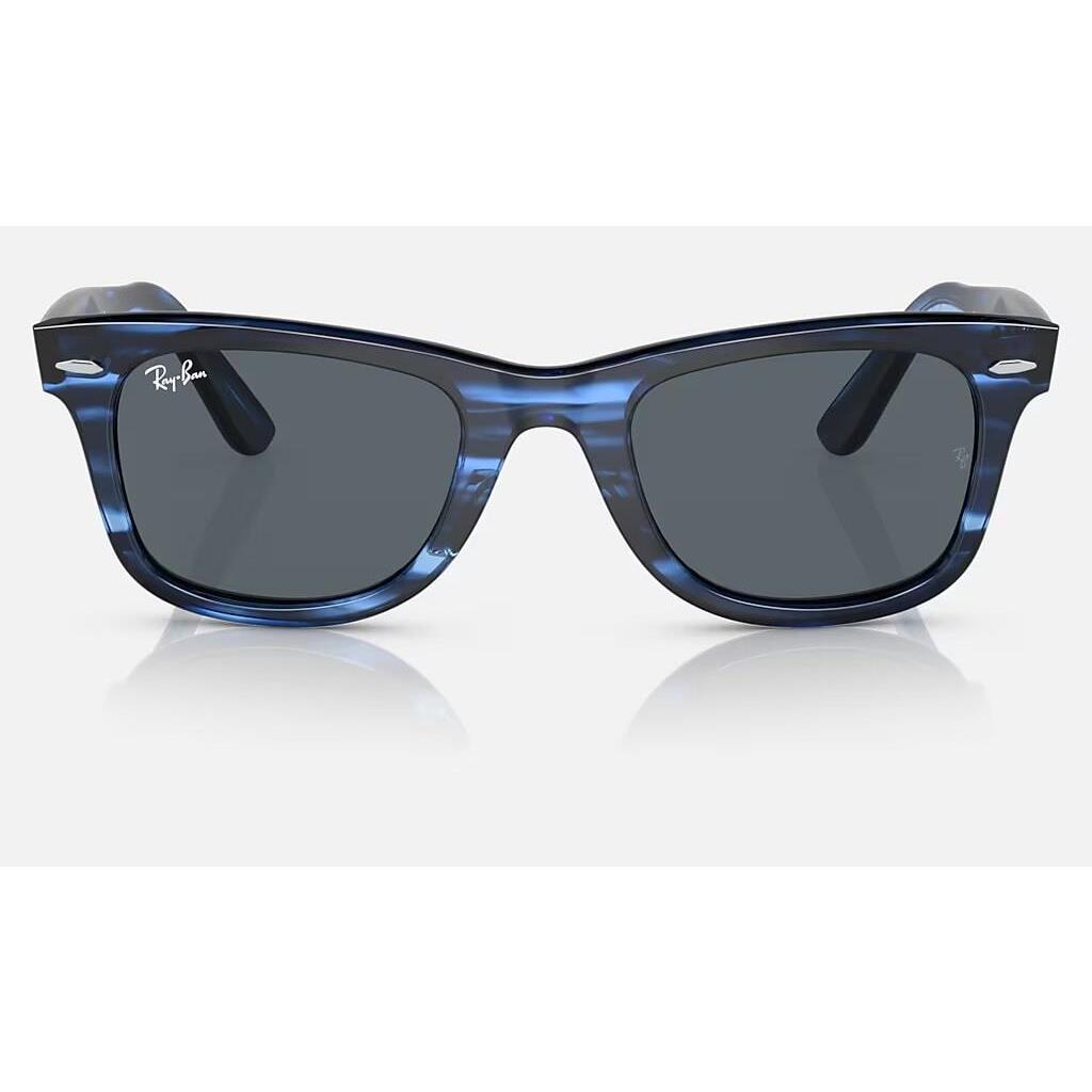 Ray-ban Original Wayfarer Wayfarer Polished Striped Blue/blue Classic 50 mm Sunglasses - Frame: Polished Striped Blue, Lens: Blue
