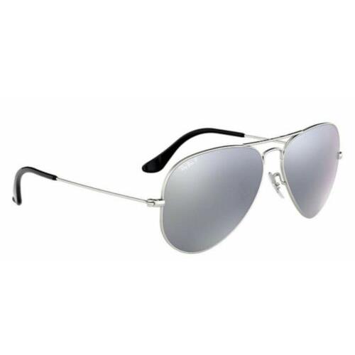 Ray-ban Polarized Mirrored Aviator Sunglasses RB 3025 019/W3 58-14 Silver Frames