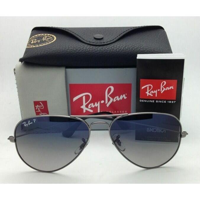 Ray-ban Sunglasses RB 3025 Large Metal 004/78 Gunmetal W/polar Blue Fade to Grey