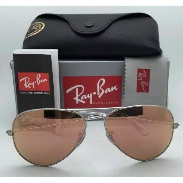 Ray-ban Sunglasses RB 3025 Aviator Large Metal 019/Z2 Silver w/ Pink Mirror