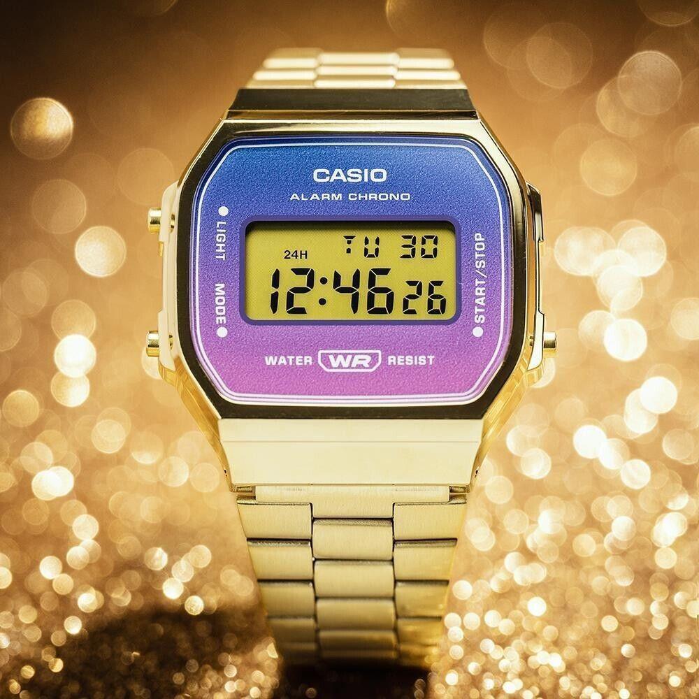 Casio A168WERG-2A Gradated Hues Digital Quartz Gold Vintage Collection Men Watch