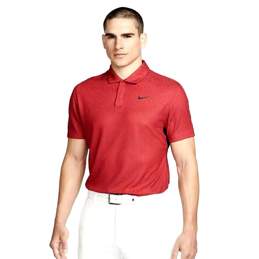 Men`s L Large Nike Dri-fit Adv Tiger Woods Golf Polo Shirt Red DH0711-687