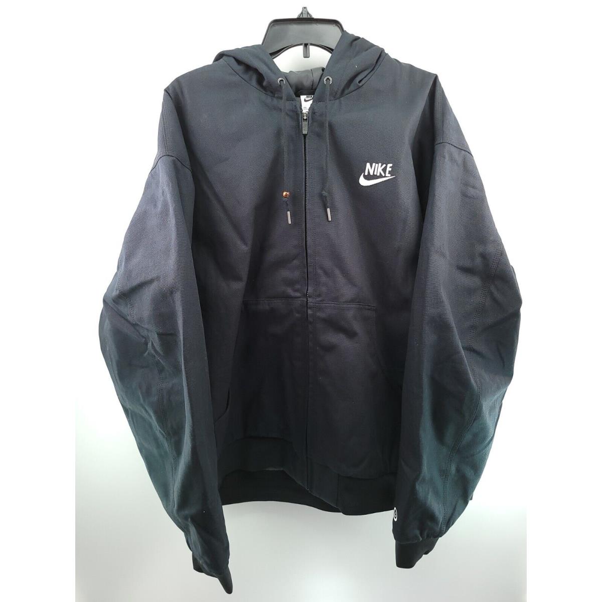 Nike Men`s Have a Nice Day Full Zip Hooded Black Jacket DQ4183-010 Size Xxl