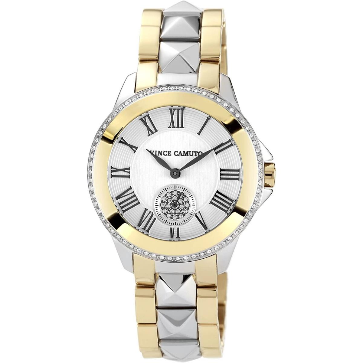 Vince Camuto Women`s VC/5049 Swarovski Crystal Gold Silver Stainless Steel Tone
