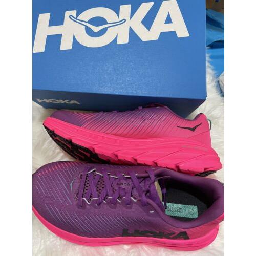 Hoka Rincon 3 Running Shoe Size 7 W Box Beauty Berry/knockout Pink Meta Rocker