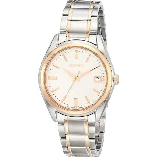 Seiko Women`s Essentials Quartz 100m Two Tone Stainless Steel Watch SUR322