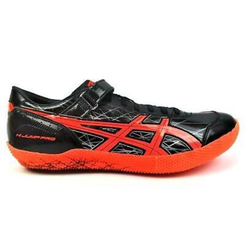 Asics Men`s High Jump Pro L Track Shoe Black Flash Coral Silver Size 9.5 M