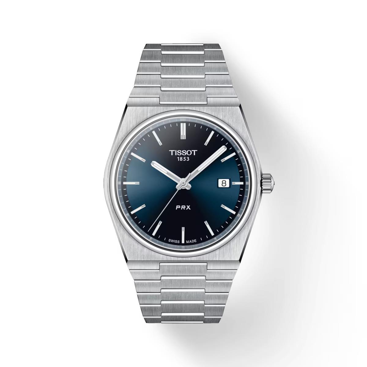 Tissot T-classic Prx 40MM Blue Dial Stainless Steel Watch T137.410.11.041.00 - Dial: Blue, Band: Silver, Bezel: Silver