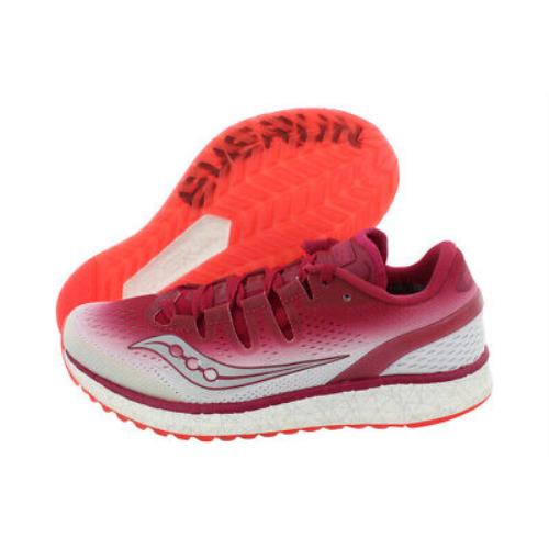 Saucony Freedom Iso Running Women`s Shoes Size 5 Color: Berry /white