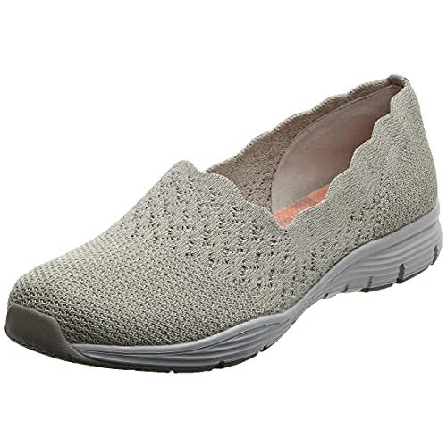 Skechers Women`s Seager-stat-scalloped Collar Eng - Choose Sz/col Natural
