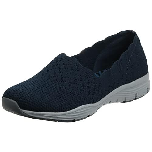 Skechers Women`s Seager-stat-scalloped Collar Eng - Choose Sz/col Navy