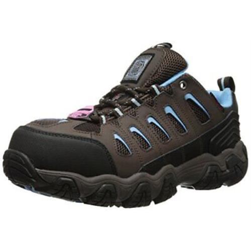 Skechers For Work Blais-athol Steel Toe Hiking Shoe Brown/blue
