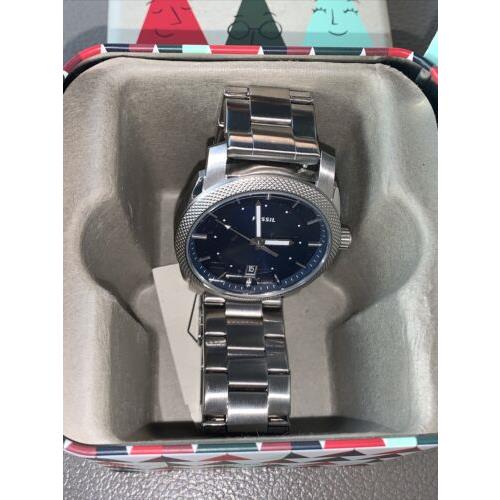 Fossil watch Machine - Silver, Blue Dial , Blue Dial, Silver Band