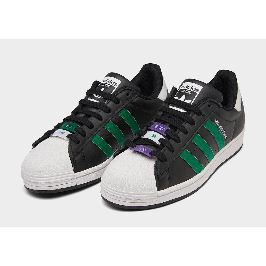 Adidas shoes SUPERSTAR - Core Black / Bold Green / Active 1