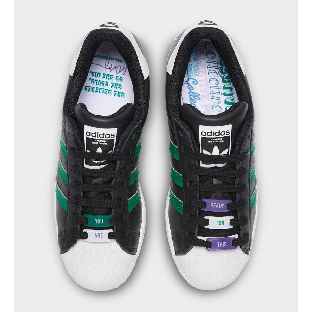 Adidas shoes SUPERSTAR - Core Black / Bold Green / Active 6