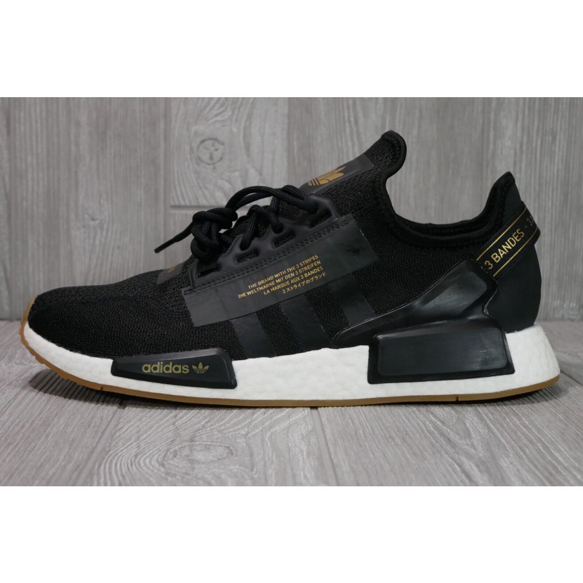 Adidas Nmd R1 V2 Boost Black Gold Shoes Men`s Size 12 FZ2132