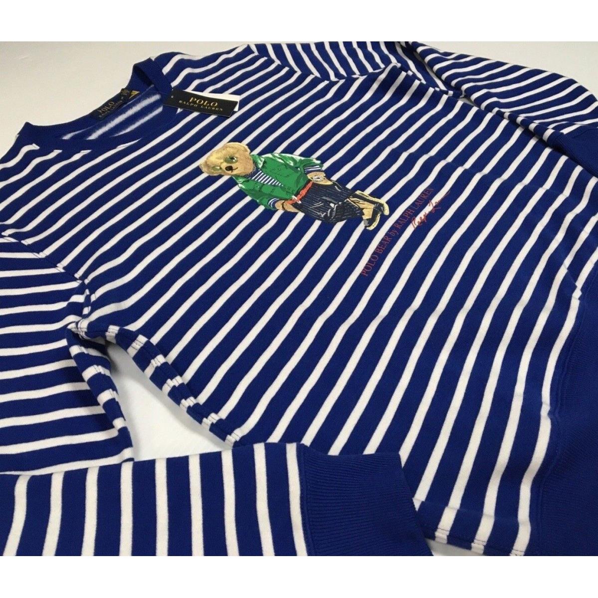 Polo Ralph Lauren Ceo Businessman Bear Sunglass Stripe Fleece Sweater Sweatshirt
