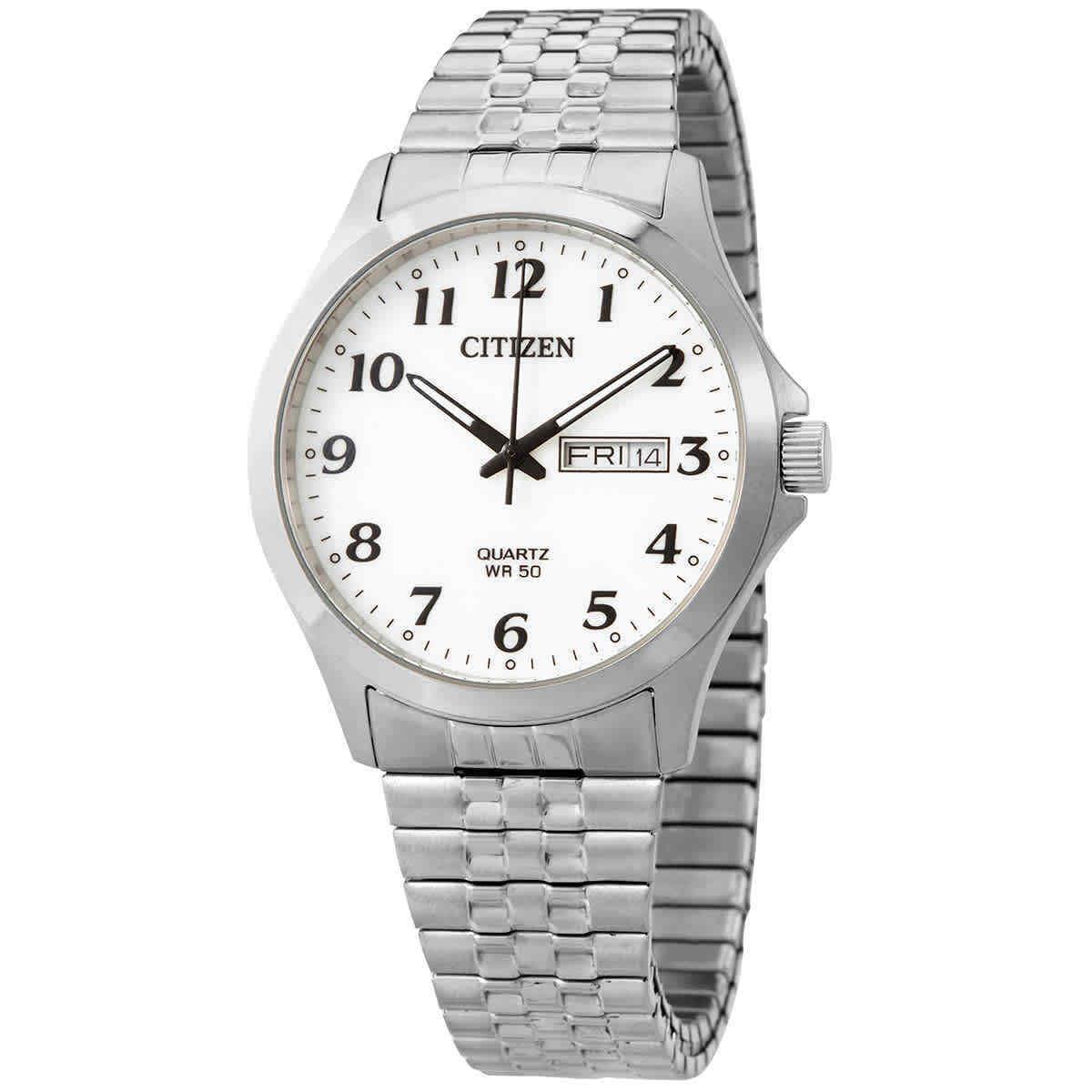 Citizen Quartz White Dial Stainless Steel Men`s Watch BF5000-94A