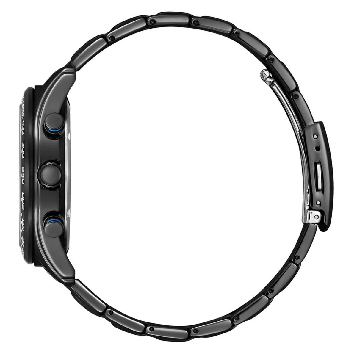 Citizen Men`s Watch Chronograph Power Reserve Black Steel Bracelet CA4485-85E